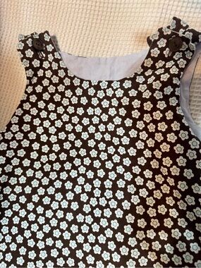 Classic Brown Floral Pinafore Dress for Kids